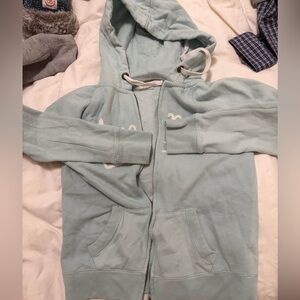 Aeropostale Light Blue Zip-Up Hoodie
